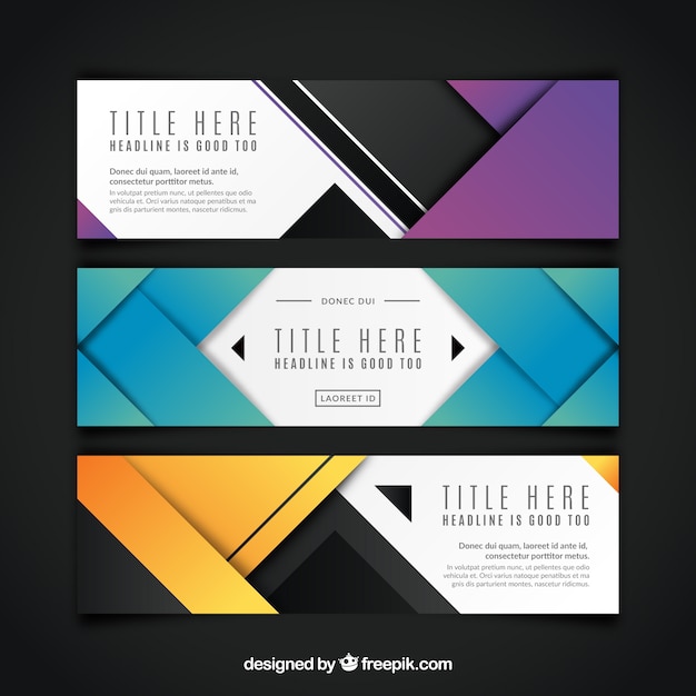 Vector gratuito banners elegantes abstractos