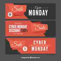 Vector gratuito banners elegantes de cyber monday