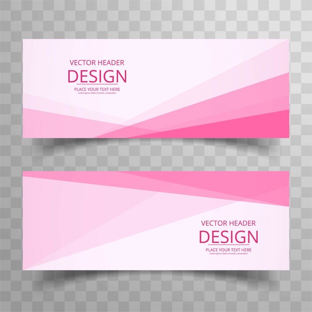 Banners elegantes modernos rosas