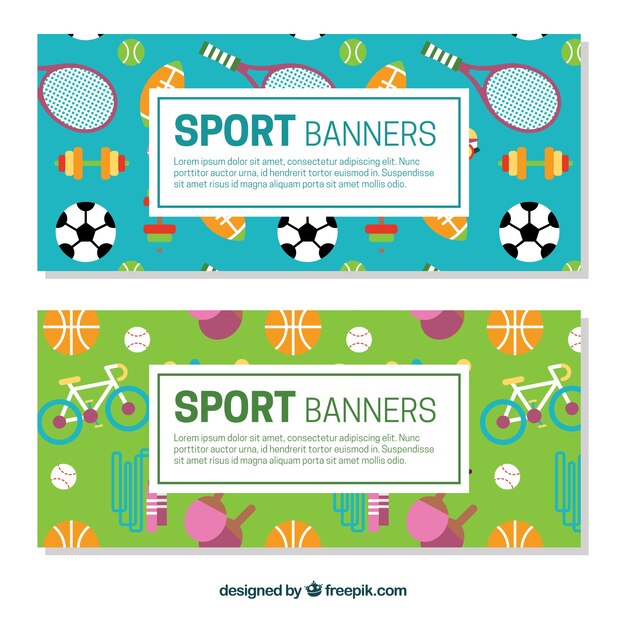 Banners de elementos deportivos