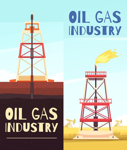 Banners de empresas de refinación de petróleo