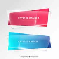 Vector gratuito banners en estilo cristal