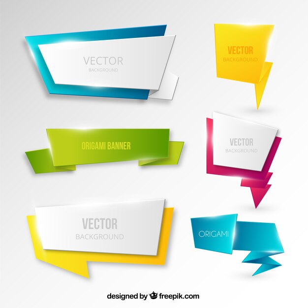Banners en estilo origami
