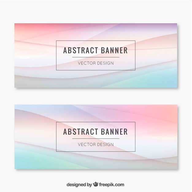 Vector gratuito banners estilosos abstractos de ondas