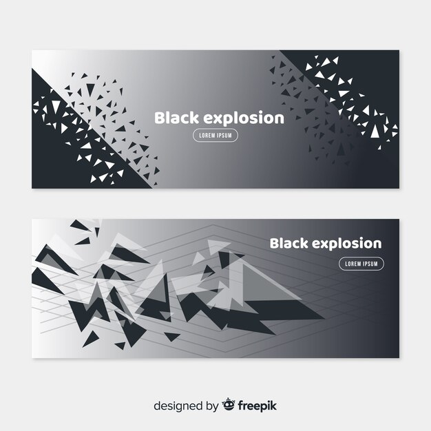 Banners con explosión negra