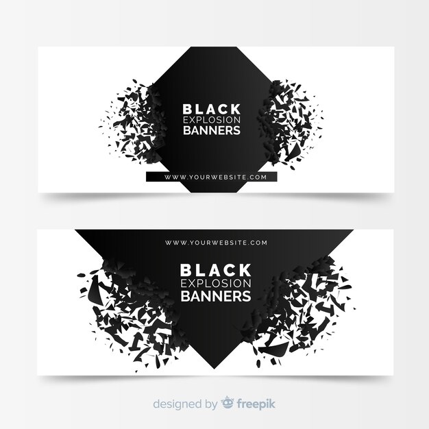 Banners con explosión negra