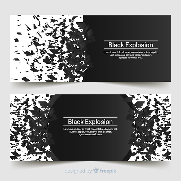 Banners con explosión negra