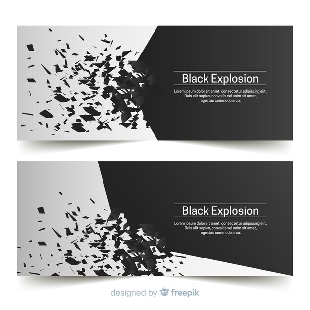 Banners con explosión negra