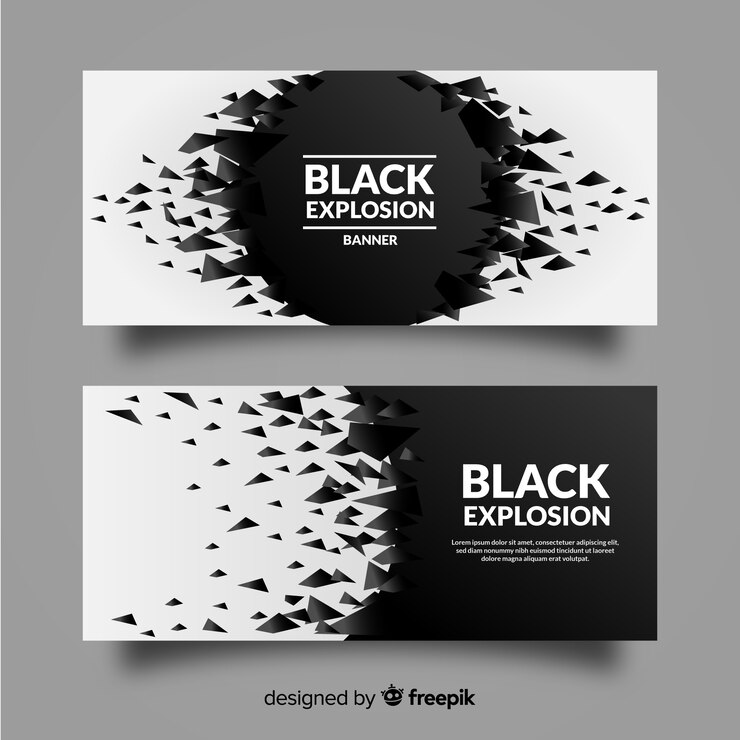 Vector gratuito banners con explosión