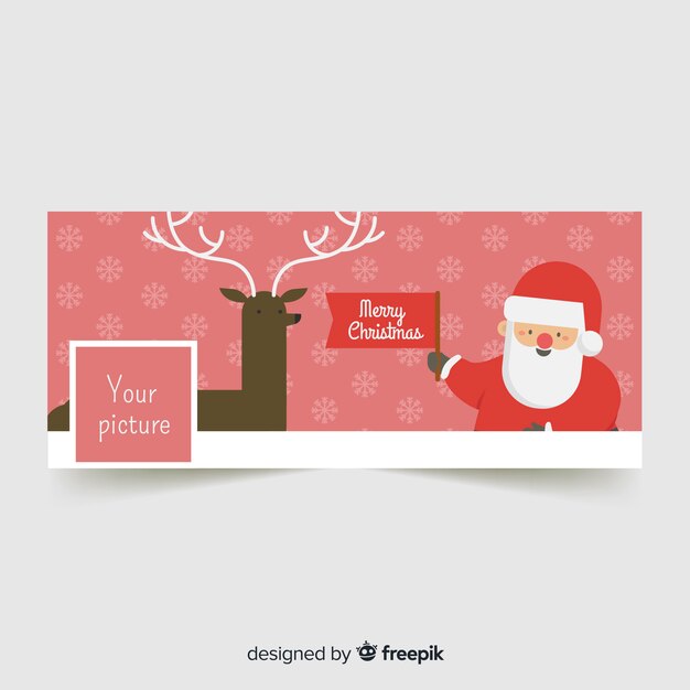 Banners de facebook de navidad flat