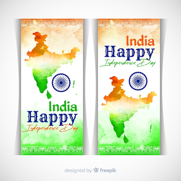 Banners de feliz día de la independencia india