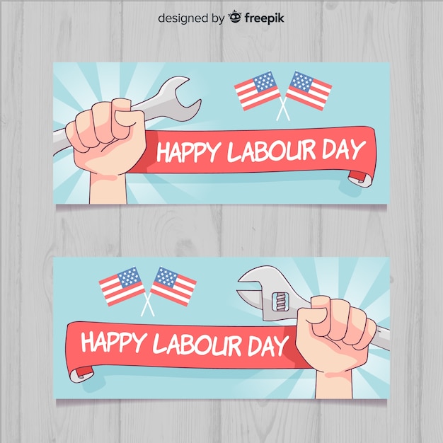 Banners de feliz día del trabajador