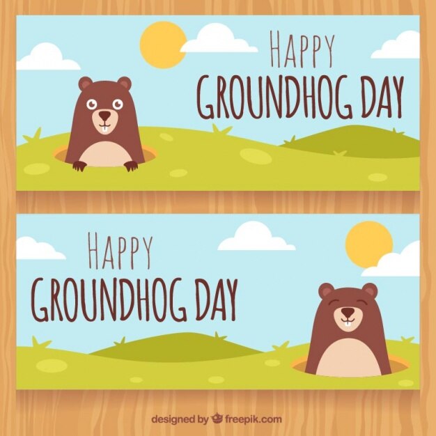 Banners de feliz marmota