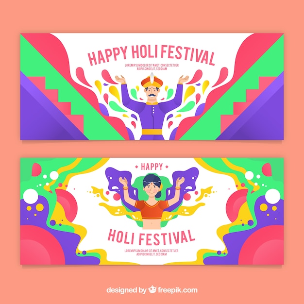 Banners del festival holi