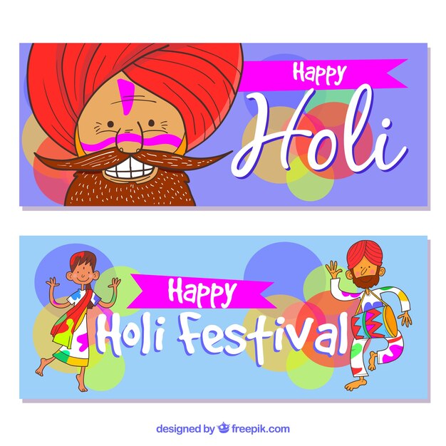 Banners del festival holi