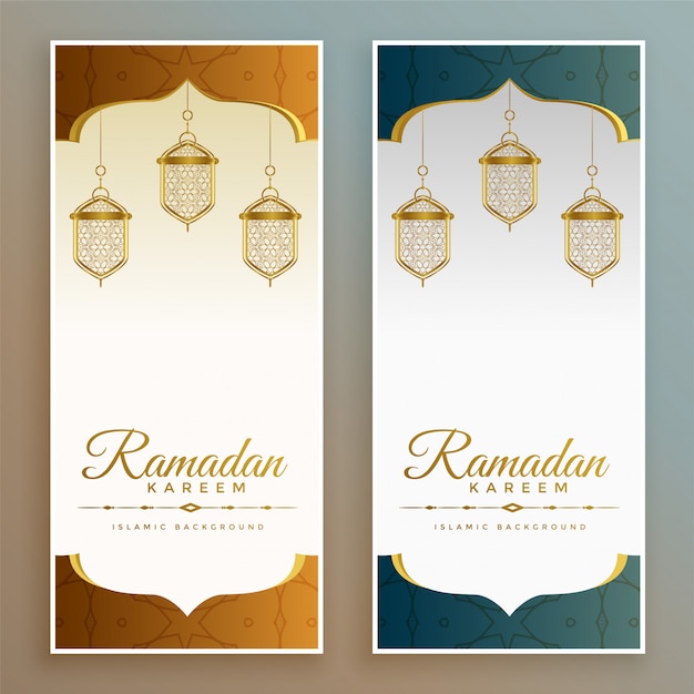 Banners del festival ramadan kareem elegantes