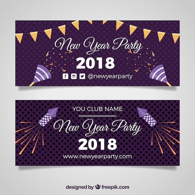 Vector gratuito banners de fiesta de año nuevo