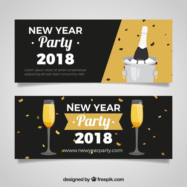 Banners de fiesta de año nuevo 