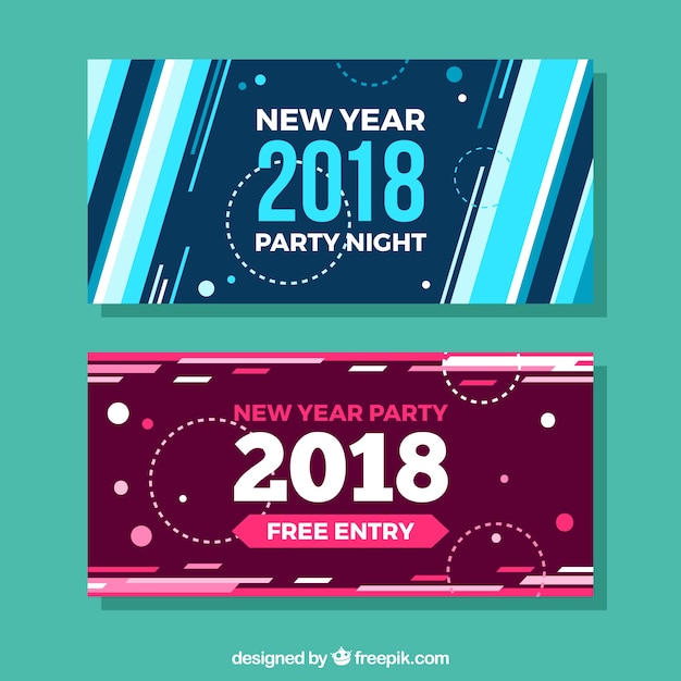 Vector gratuito banners de fiesta de año nuevo