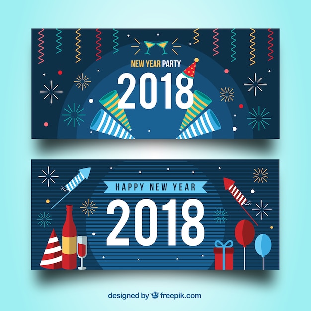 Vector gratuito banners de fiesta de año nuevo