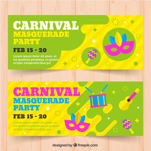 Banners flat de carnaval