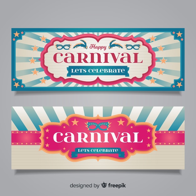 Vector gratuito banners flat de carnaval