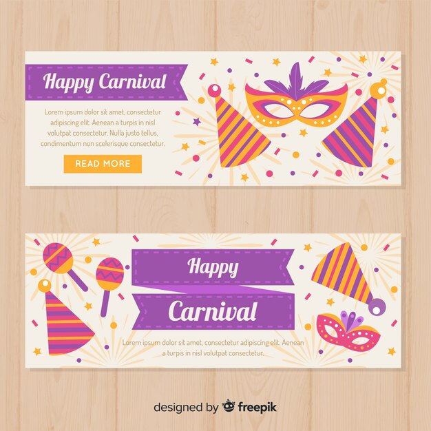 Banners flat de carnaval