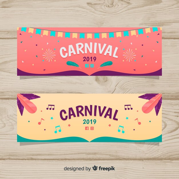 Banners flat de carnaval