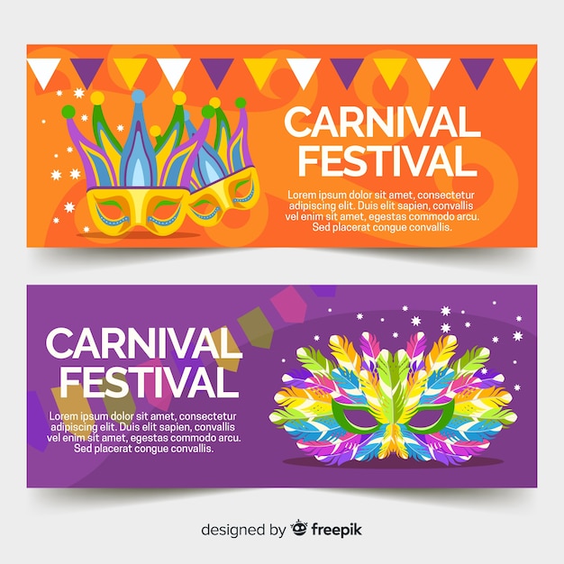 Banners flat de carnaval