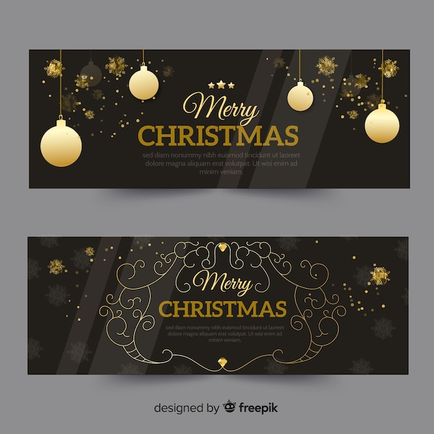 Banners flat de navidad