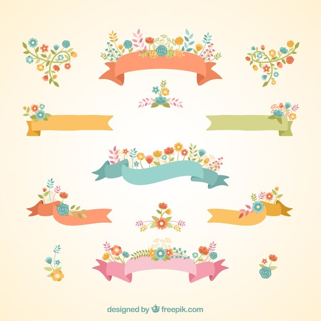 Banners florales de cinta