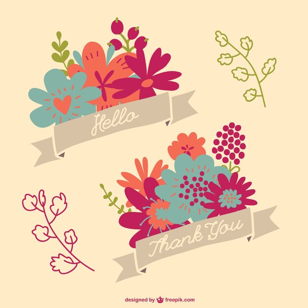 Banners florales con mensaje