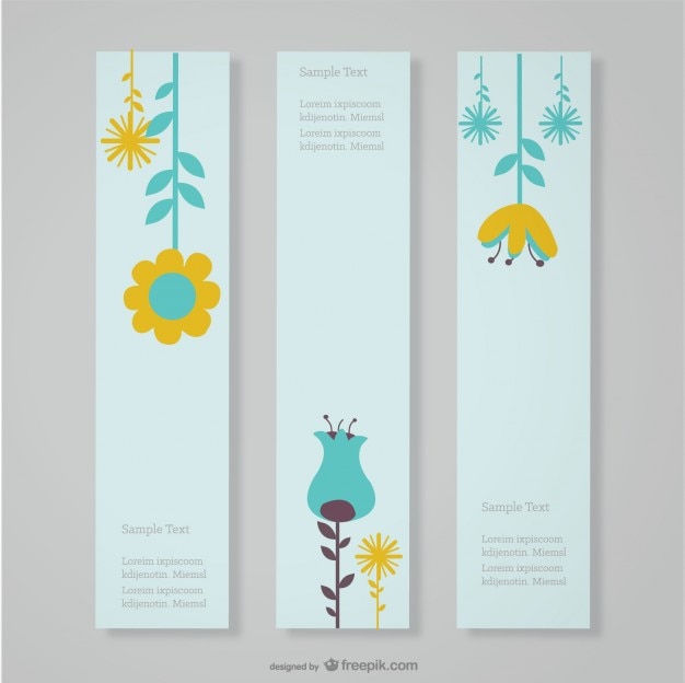 Vector gratuito banners con flores simples