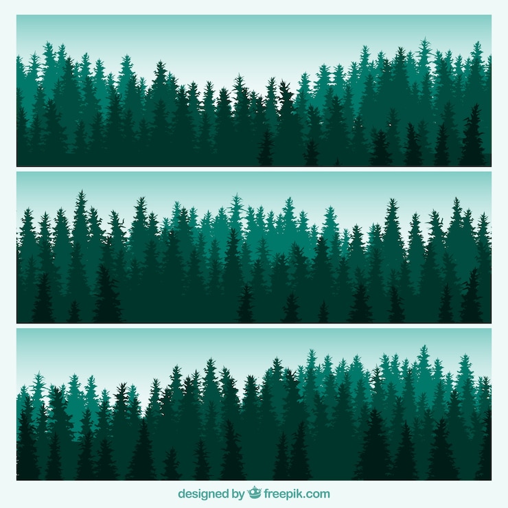 Vector gratuito banners forestales