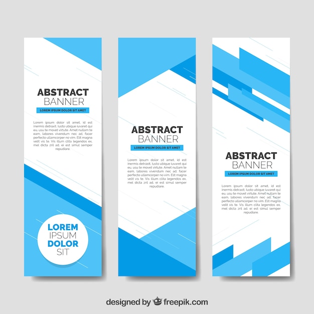 Vector gratuito banners de formas abstractas azules