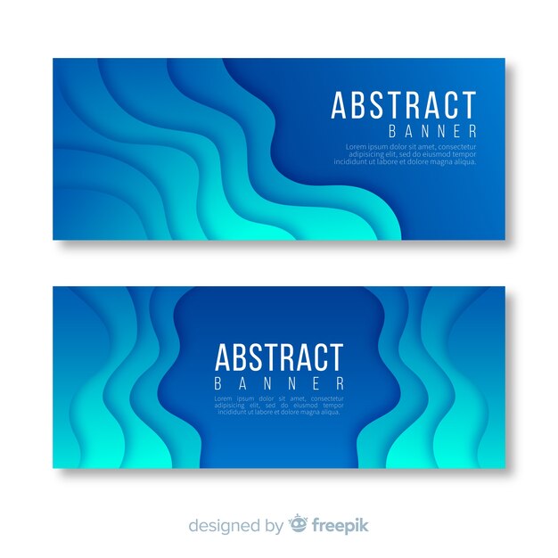 Banners con formas abstractas onduladas