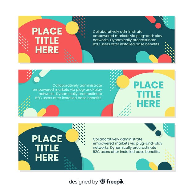 Banners con formas abstractas