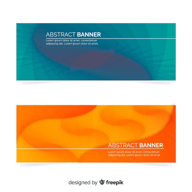 Vector gratuito banners con formas abstractas