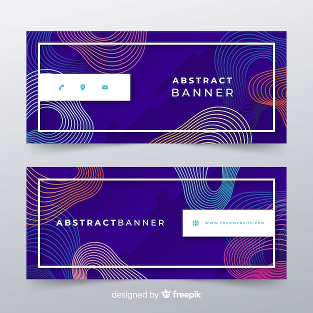 Vector gratuito banners con formas abstractas