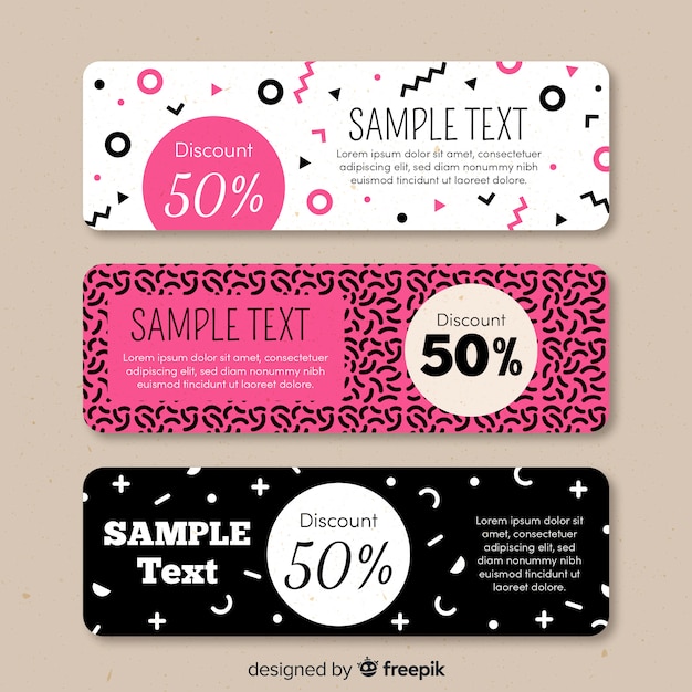 Vector gratuito banners con formas abstractas