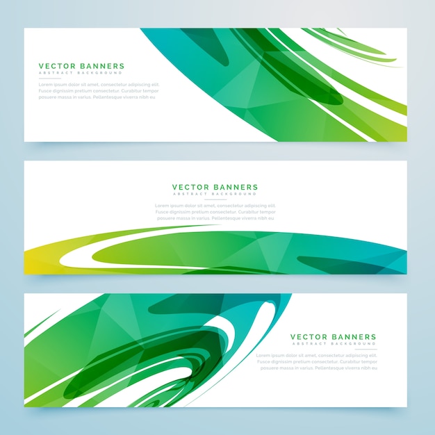 Vector gratuito banners con formas circulares verdes