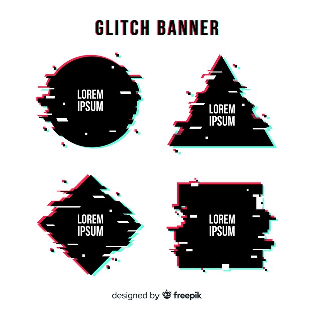 Banners de formas geométricas con distorsión