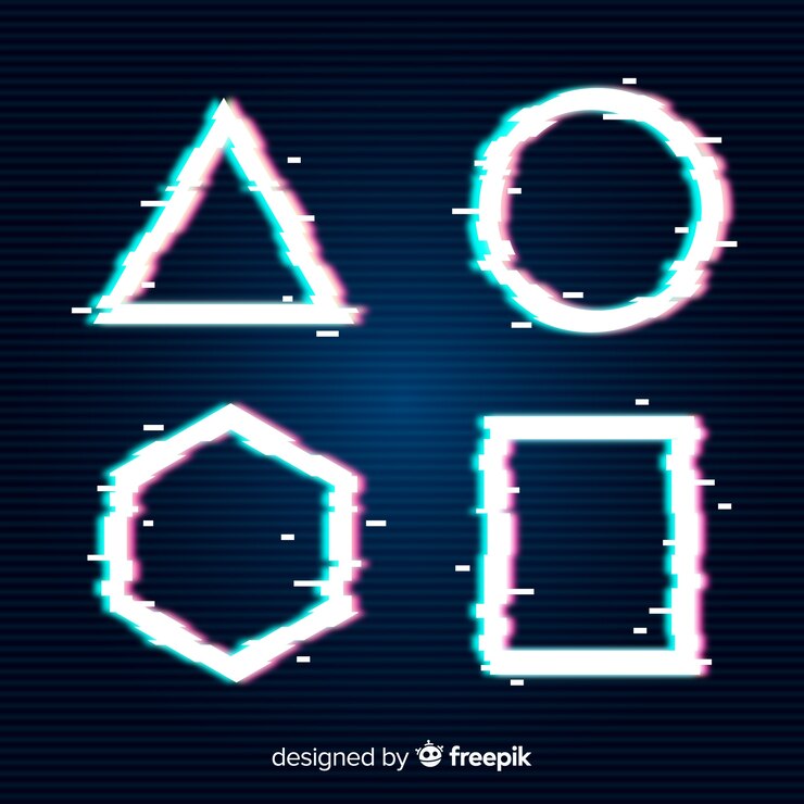 Vector gratuito banners de formas geométricas con distorsión