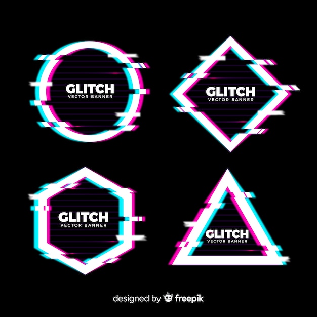 Banners de formas geométricas con distorsión