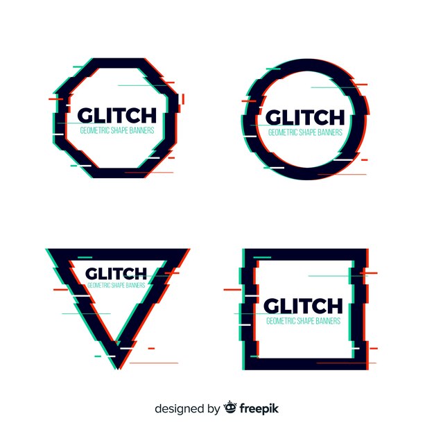 Banners de formas geométricas con fallo técnico