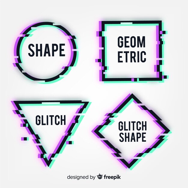 Banners de formas geométricas con fallo técnico