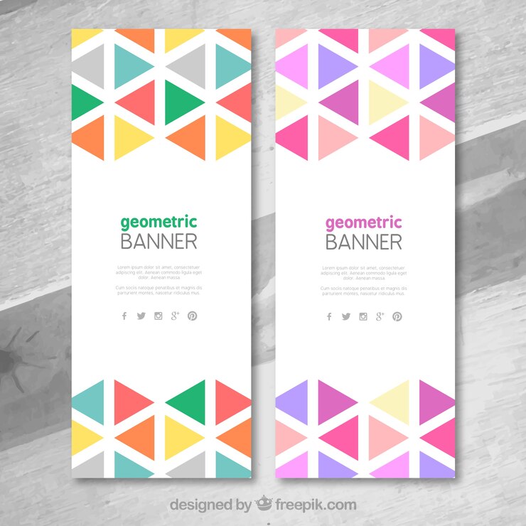 Vector gratuito banners con formas geométricas