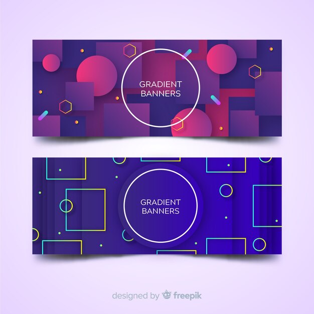 Banners con formas geométricas