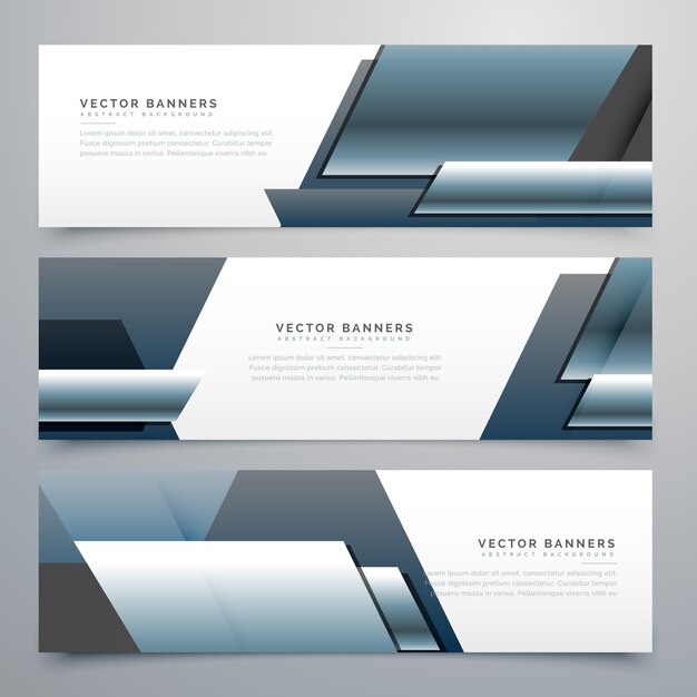 Banners con formas metalizadas 