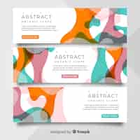 Vector gratuito banners con formas orgánicas abstractas